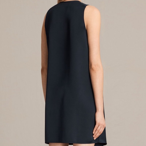 All Saints Navy Blur Sleeveless Mini Dress - Size 6 - Picture 3 of 7